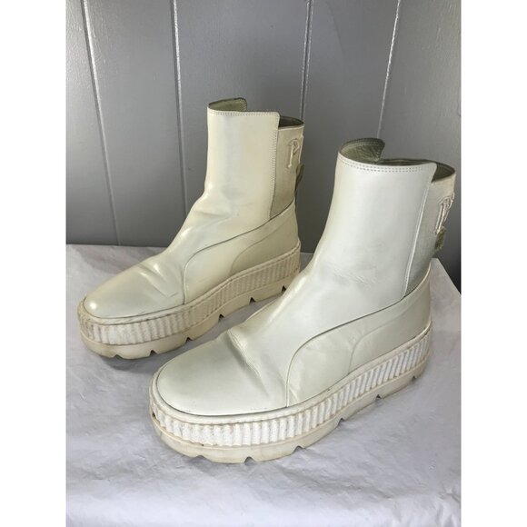 Puma 366266-02 Fenty By Rihanna Ivory Chelsea Sneaker Boots Women's Size 9 - Picture 5 of 9